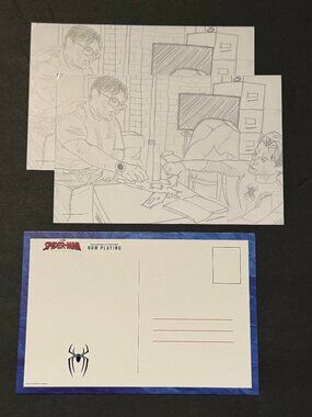 2x Spider-Man Brand New Day Postcard Pencil Sketch Movie Merchandise